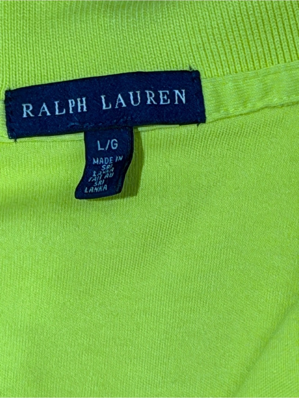 Ralph Lauren Neon Yellow Polo with Navy Pony - Picture 4 of 5